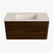 Mondiaz CIRO-DLUX Ensemble de meubles de salle de bains - 100x45x50cm - lavabo solid surface Meli - 1 vasque au milieu - sans trous de robinet - 2 tiroirs - Noyer SW1530479