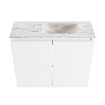 MONDIAZ TURE-DLUX meuble WC 60cm Talc. EDEN lavabo Glace position droite. Sans trou de robinet. SW1103078