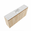 MONDIAZ TURE-DLUX Meuble toilette - 100cm - Washed Oak - EDEN - vasque Opalo - position centrale - 1 trou de robinet SW1104626