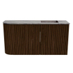 Mondiaz JOYA-DLUX Meuble de salle de bains - 81,6cm - arrondi gauche couleur Walnut - Vasque FAYE position droite sans trou de robinet couleur Sombra SW1424791