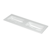 Ink aspekt lavabo 140x1.5x45cm 0 trous pour robinet 2 éviers porcelaine blanc brillant SW439544