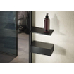 Huppe select+ cadre walk in avec tablette de douche l/r 130x200cm avec profilé mural verre de sécurité 8mm avec traitement anti-calcaire noir mat SW524443