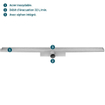 Easydrain compact zero drainage simple plaque avec sortie latérale 6x70cm 50mm acier inoxydable 2301354