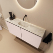 MONDIAZ TURE-DLUX Meuble toilette - 100cm - Rosee - EDEN - vasque Ostra - position centrale - sans trou de robinet SW1105038