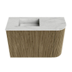 Mondiaz JOYA-DLUX 61.6cm toiletmeubel - ronding rechts kleur Dusk - Wastafel FAYE positie Links Zonder kraangat kleur Opalo. SW1423325