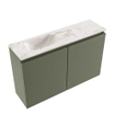 MONDIAZ TURE-DLUX 80cm toiletmeubel Army. EDEN wastafel Frappe positie links. Zonder kraangat. SW1102636