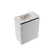 MONDIAZ TURE-DLUX Meuble toilette - 40cm - Plata - EDEN - vasque Glace - position gauche - sans trou de robinet SW1103424