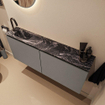 MONDIAZ TURE-DLUX Meuble toilette - 120cm - Smoke - EDEN - vasque Lava - position gauche - 1 trou de robinet SW1104074