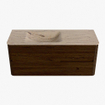 Mondiaz CIRO-DLUX Meuble de salle de bains - 120x45x50cm - Plan vasque solid surface Arena - 1 vasque à gauche - 1 trou de robinet - 2 tiroirs - Noyer SW1530461