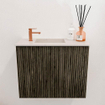 Mondiaz JOYA-DLUX 50cm toiletmeubel - kleur Shadow - Wastafel FAYE positie Links 1 kraangat kleur Meli. SW1424859