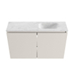 MONDIAZ TURE-DLUX Meuble toilette - 80cm - Linen - EDEN - vasque Opalo - position droite - sans trou de robinet SW1104407