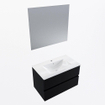 Mondiaz VICA ensemble de meuble de salle de bain - 80cm - meuble sous-vasque urban - 2 tiroirs - lavabo denia milieu - 1 trou de robinet - couleur Blanc Brillant - miroir LED - version XL 60cm haut SW1091942