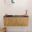 Mondiaz JOYA-DLUX 100cm toiletmeubel - kleur Oak - Wastafel FAYE positie Links 1 kraangat kleur Lava. SW1422066