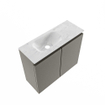MONDIAZ TURE-DLUX Meuble WC 60 cm Smoke. Lavabo EDEN Opalo position gauche. Sans trou de robinet. SW1104558