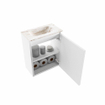 MONDIAZ TURE-DLUX Meuble de toilettes 40 cm Talc. EDEN lavabo Frappe position milieu. Sans trou de robinet. SW1102581