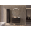 Thebalux Sunny Ensemble meuble de salle de bains - 122x46x57cm - lavabo - céramique - 2 trous de robinet - blanc brillant - meuble bas - 2 tiroirs - sans poignées - placage bois - Chocolate (anthracite) SW1462528
