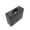 MONDIAZ TURE-DLUX Meuble de toilettes 60 cm Dark Grey. EDEN lavabo Lava position milieu. Avec 1 trou de robinet. SW1103762