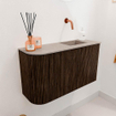 Mondiaz JOYA-DLUX 71.6cm meuble de salle de bains - arrondi gauche couleur Walnut - Vasque FAYE position Droite Sans trou de robinet couleur Saba. SW1424661