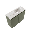 MONDIAZ TURE-DLUX Meuble toilette - 60cm - Army - EDEN - vasque Glace - position droite - 1 trou de robinet SW1103206