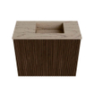 Mondiaz JOYA-DLUX Meuble de toilette 50cm - couleur Walnut - Vasque FAYE position Droite Sans trou de robinet couleur Arena SW1424308