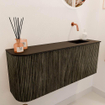 Mondiaz JOYA 101.6cm meuble de salle de bains - arrondi gauche couleur Shadow - Vasque FAYE position Droite Sans trou de robinet couleur Urban. SW1421517