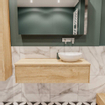 Mondiaz LUSH Meuble salle de bains avec 1 tiroir lavabo BARCO 120x30x45cm Droite sans trou de robinet Washed oak SW409560