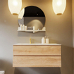 MONDIAZ VICA-DLUX Ensemble meuble de salle de bains - 110cm - meuble bas Washed oak - 2 tiroirs - lavabo encastré cloud à gauche - 1 trou de robinet - version haute 60cm - Opalo SW1088392