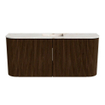 Mondiaz JOYA-DLUX Meuble de salle de bains 93.2cm - arrondi gauche et droite couleur Noyer - Vasque FAYE position Milieu Sans trou de robinet couleur Frappe SW1422379