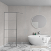 Aqua Vista Triple Paroi latérale - 120x200 cm - incl. barre murale - verre transparent - Gunmetal (anthracite) SW969968