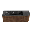 MONDIAZ KURVE-DLUX 135cm Meuble salle de bain avec module 25 D - couleur Walnut - 1 tiroir - 1 porte - vasque BIG MEDIUM gauche - 1 trou de robinet - couleur Lava SW1137248