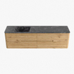 Mondiaz CIRO-DLUX Badkamermeubelset - 180x45x50cm - Solid surface wastafel Lava - 1 wasbak Links - 1 kraangat - 4 lades - Oak SW1530983