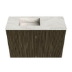 Mondiaz JOYA-DLUX 60cm meuble de salle de bains - couleur Shadow - Vasque FAYE position Gauche Sans trou de robinet couleur Ostra. SW1422978