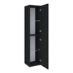 BRAUER Trust armoire de salle de bains - 160x35x35cm - sans poignées rapportées avec 2 portes ouvrant à gauche ou à droite noir mat SW370707