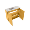 MONDIAZ TURE-DLUX Meuble toilette - 60cm - Ocher - EDEN - vasque Glace - position gauche - 1 trou de robinet SW1103355