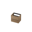 INK Wastafelonderkast - 60x45x52cm - 2 lades - greeploos - met houten keerlijst - MDF - Ash grey SW493476