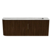 Mondiaz JOYA-DLUX 111.6cm toiletmeubel - ronding links kleur Walnut - Wastafel FAYE positie Rechts 1 kraangat kleur Glace. SW1422405