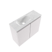 MONDIAZ TURE-DLUX Meuble toilette - 60cm - Cale - EDEN - vasque Opalo - position gauche - 1 trou de robinet SW1104264