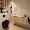 MONDIAZ TURE-DLUX 120cm toiletmeubel Washed Oak. EDEN wastafel Ostra positie links. Zonder kraangat. SW1105146