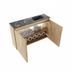 MONDIAZ TURE-DLUX Meuble toilette - 80cm - Washed Oak - EDEN - vasque Lava - position droite - 1 trou de robinet SW1104091