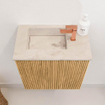 Mondiaz JOYA-DLUX Meuble de toilette 40cm - couleur Chêne - Vasque FAYE position Gauche 1 trou de robinet couleur Frappe SW1421850