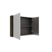 Saniclass Holz Frame Armoire miroir - 80x63x16cm - avec panneaux latéraux - Chêne charcoal SW1470582