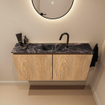 MONDIAZ TURE-DLUX Meuble toilette - 100cm - Washed Oak - EDEN - vasque Lava - position centrale - 1 trou de robinet SW1104101