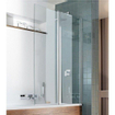 Crosswater Design New Pare-bain en 2 parties - 106x150cm - profilé argent - verre clair SW276795