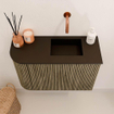 Mondiaz JOYA 61.6cm toiletmeubel - ronding links kleur Dusk - Wastafel FAYE positie Rechts Zonder kraangat kleur Urban. SW1421695