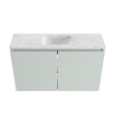 MONDIAZ TURE-DLUX Meuble toilette - 80cm - Greey - EDEN - vasque Opalo - position centrale - 1 trou de robinet SW1104313