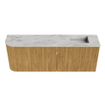 Mondiaz JOYA-DLUX 111.6cm toiletmeubel - ronding links kleur Oak - Wastafel FAYE positie Rechts 1 kraangat kleur Glace. SW1422015