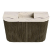 Mondiaz JOYA-DLUX 63.2cm toiletmeubel - ronding links en rechts kleur Shadow - Wastafel FAYE positie Midden Zonder kraangat kleur Nata. SW1424992