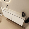 MONDIAZ TURE-DLUX Meuble toilette - 120cm - Talc - EDEN - vasque Ostra - position gauche - sans trou de robinet SW1104700