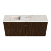 Mondiaz JOYA-DLUX 90cm toiletmeubel - kleur Walnut - Wastafel FAYE positie Links Zonder kraangat kleur Frappe. SW1422318