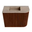 Mondiaz JOYA-DLUX Meuble de toilette 51,6cm - arrondi droit couleur Ruby - Vasque FAYE position Gauche Sans trou de robinet couleur Saba SW1425601